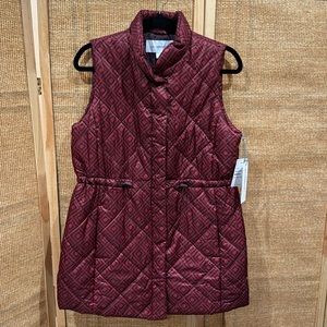 Liz Claiborne long quilted vest- size medium